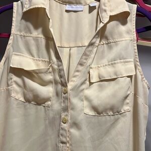 Sleeveless button down